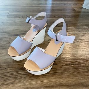 Topshop Lavender and White Wedge Heel Sandals